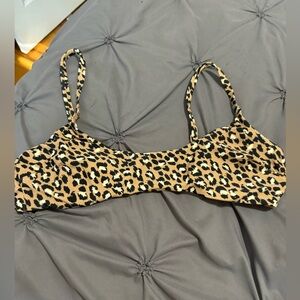 Aerie leopard scoop bikini top